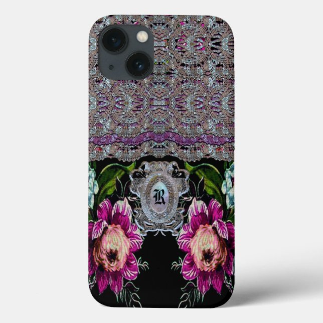 Funda De Case-Mate Para iPhone Monograma victoriano chalmorzado (Reverso)