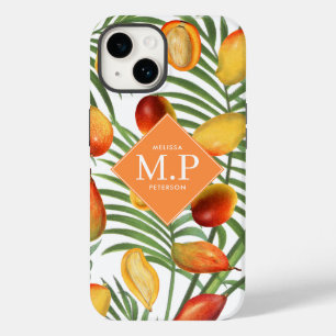 Funda Para iPhone 14 De Case-Mate Monograma vintage de mango y vegetación de frutas