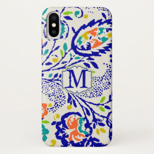 title_seo2 Monograma vintage Green Royal Blue Damask para iPh
