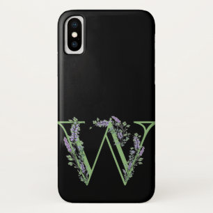Funda Para iPhone X Monograma W Lavender Eucalyptus