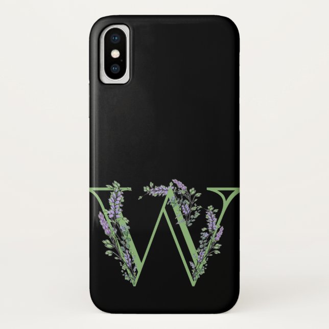 Funda De Case-Mate Para iPhone Monograma W Lavender Eucalyptus (Reverso)