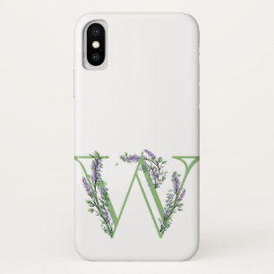 Funda Para iPhone X Monograma W Lavender Eucalyptus