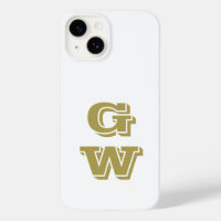 Monograma White Retro Gold Iniciales Minimalistas 