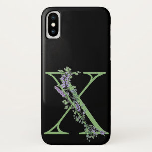 Funda Para iPhone X Monograma X Lavanda Eucalipto