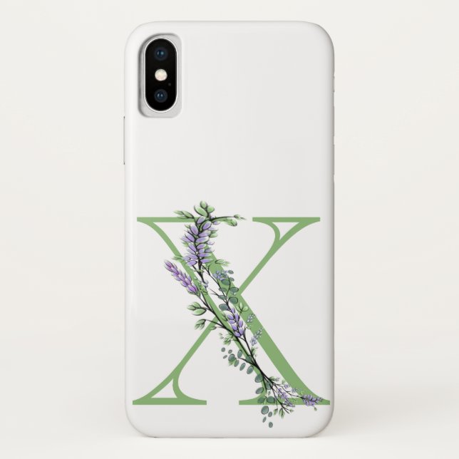 Funda De Case-Mate Para iPhone Monograma X Lavanda Eucalyptus (Reverso)
