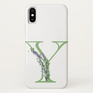 Funda Para iPhone X Monograma Y Lavender Eucalyptus