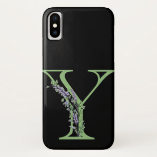 Funda Para iPhone X Monograma Y Lavender Eucalyptus