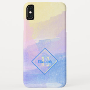 Funda Para iPhone XS Max Monograma y nombre de la Moda acuarela de colores 
