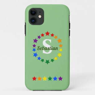 Funda Para iPhone 11 Monograma y nombre de las estrellas del Orgullo Ga