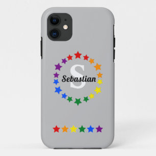 Funda Para iPhone 11 Monograma y nombre de las estrellas del Orgullo Ga