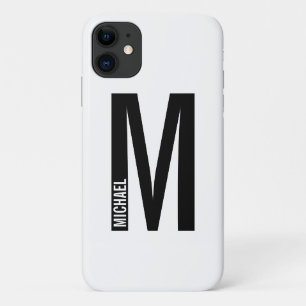Funda Para iPhone 11 Monograma y nombre negrita personalizado moderno