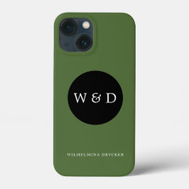 Funda Para iPhone 13 Mini Monograma y nombre personalizados