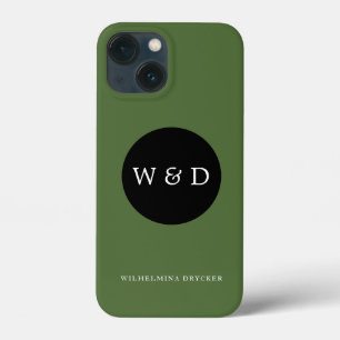 Funda Para iPhone 13 Mini Monograma y nombre personalizados