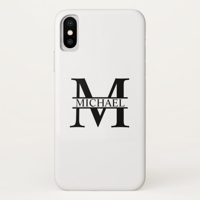 Funda De Case-Mate Para iPhone Monograma y nombre personalizados (Reverso)