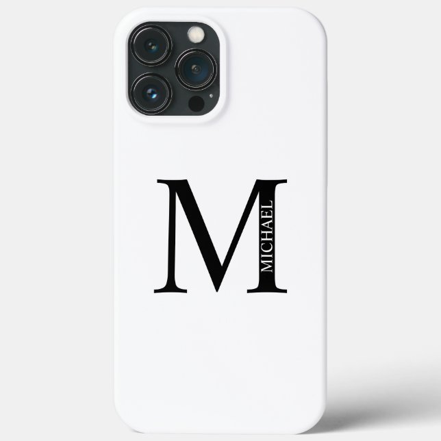 Funda De Case-Mate Para iPhone Monograma y nombre personalizados (Reverso )