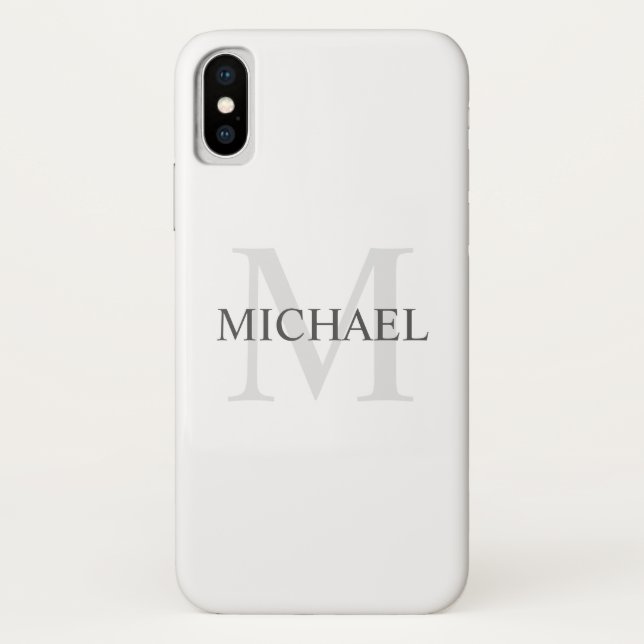 Funda De Case-Mate Para iPhone Monograma y nombre personalizados clásicos (Reverso)