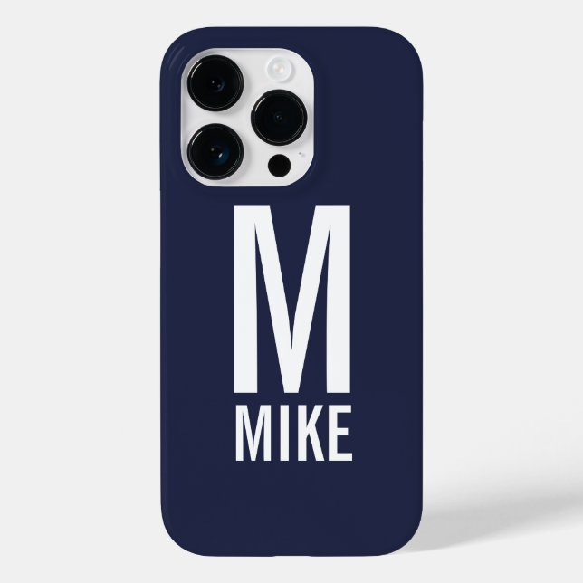 Funda De Case-Mate Para iPhone Monograma y nombre personalizados modernos (Reverso )