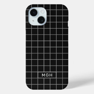 Funda Para iPhone 15 Monograma y patrón geométrico de color personaliza