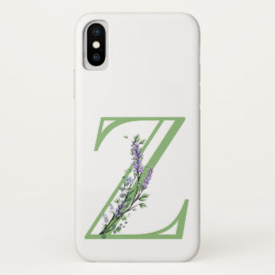 Funda Para iPhone X Monograma Z Lavender Eucalipto