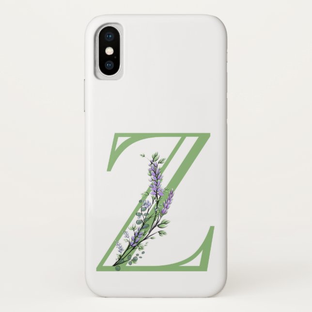 Funda De Case-Mate Para iPhone Monograma Z Lavender Eucalipto (Reverso)