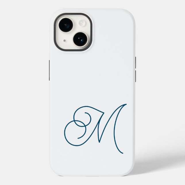 Funda De Case-Mate Para iPhone Monogramado Clásico Script Plain Inicial (Reverso )