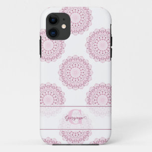 Funda Para iPhone 11 Monogramado Confetti Rosa Lace Polka Dot Mandala