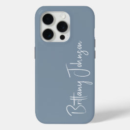 Funda Para iPhone 15 Pro Monogramado Dusty Blue