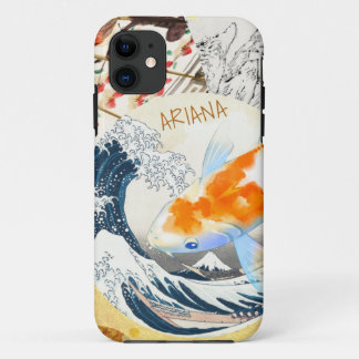 Funda Para iPhone 11 Monogramado japonés de oro de Moda de cosecha