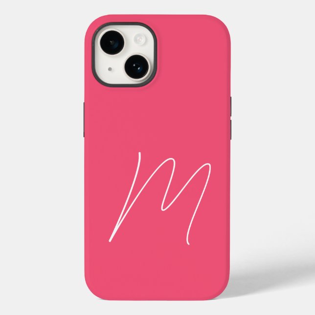 Funda De Case-Mate Para iPhone Monogramado Moderno Plain Script Inicial Feminine (Reverso )