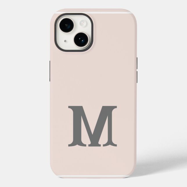 Funda De Case-Mate Para iPhone Monogramado moderno plano inicial (Reverso )
