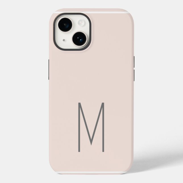 Funda De Case-Mate Para iPhone Monogramado moderno plano inicial (Reverso )
