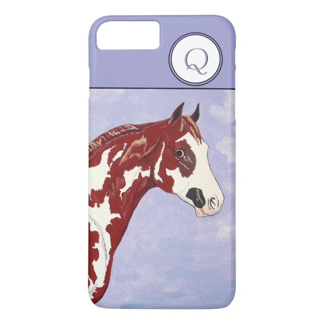 Funda De Case-Mate Para iPhone Monogramado Overo Paint Cabeza de caballo (Reverso)