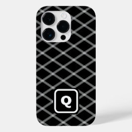 Funda Para iPhone 14 Pro De Case-Mate Monogramados en blanco y negro Diamantes del Art D