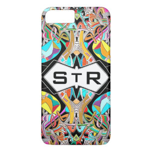 Funda Para iPhone 8 Plus/7 Plus Monogramas Iniciales Abstractos Dibujados a Mano C