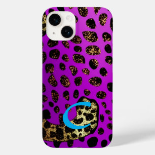 Funda Para iPhone 14 De Case-Mate Monogramed Purple Cheetah Leopard Purpurina