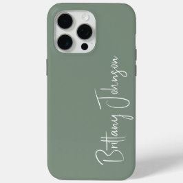 Funda Para iPhone 15 Pro Max Monogramed Sage Green
