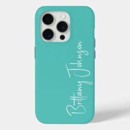 Funda Para iPhone 15 Pro Monogrammed Aqua