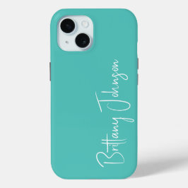 Funda Para iPhone 15 Monogrammed Aqua