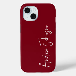Funda Para iPhone 15 Monogrammed Maroon