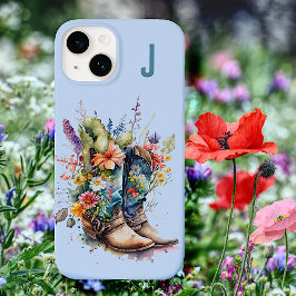 Funda Para iPhone 14 De Case-Mate Monogramo de cachorros y flores silvestres