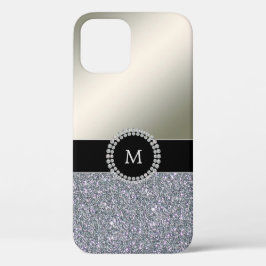 Funda Para iPhone 12 Pro Monogramo elegante de plata