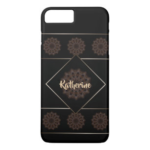 Funda Para iPhone 8 Plus/7 Plus Monomograma Mandala Rústico Marrón Terroso