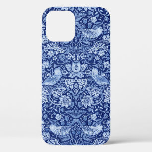 Funda Para iPhone 12 Monotona azul de fresa, William Morris