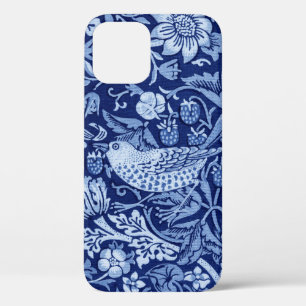 Funda Para iPhone 12 Monotona azul de fresa, William Morris
