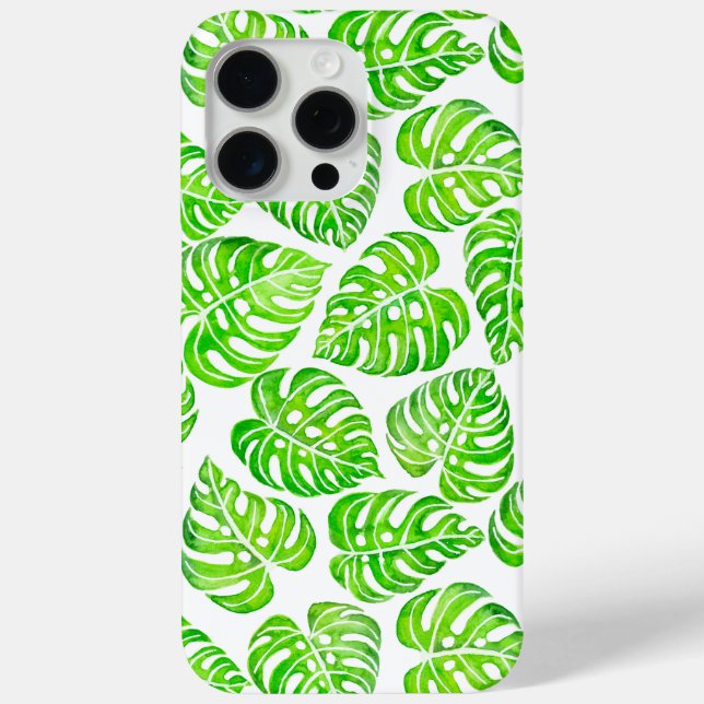 Funda De Case-Mate Para iPhone Monstera deja acuarela (Reverso )