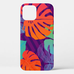 Funda Para iPhone 12 Monstera Deliciosa: Arte de Línea Tropical.