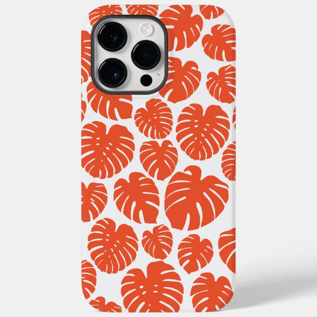 Funda De Case-Mate Para iPhone Monstera - Naranja y blanco (Reverso )