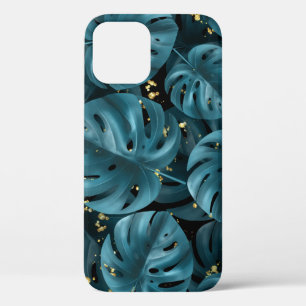 Funda Para iPhone 12 Monstera Palm, Golden Splash Seamless.