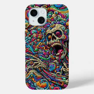 Funda Para iPhone 15 Monstruo abstracto colorido
