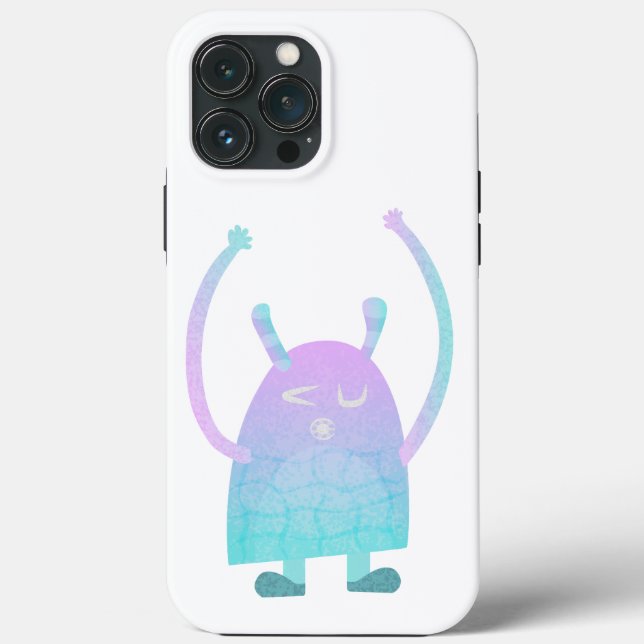 Funda De Case-Mate Para iPhone Monstruo Azul Pequeño y Lindo (Reverso )